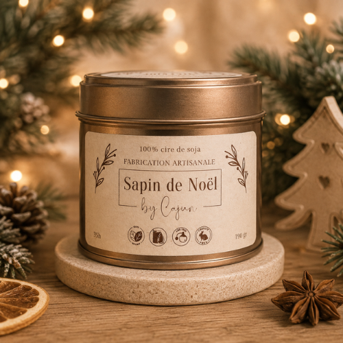 bougie parfumée naturelle senteur sapin de Noël