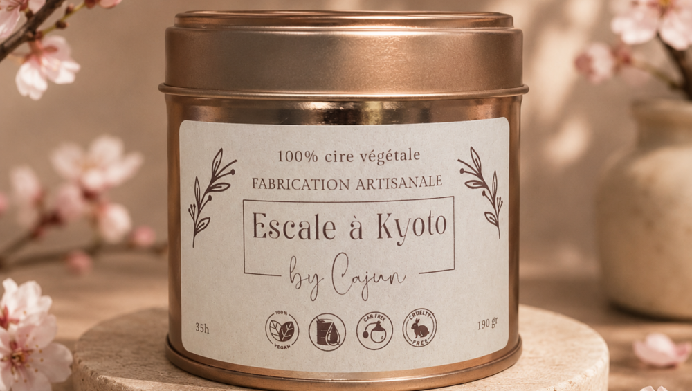 Bougie artisanale Cajun parfum escale à Kyoto