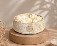pot en jesmonite et cire de colza bougie naturelle