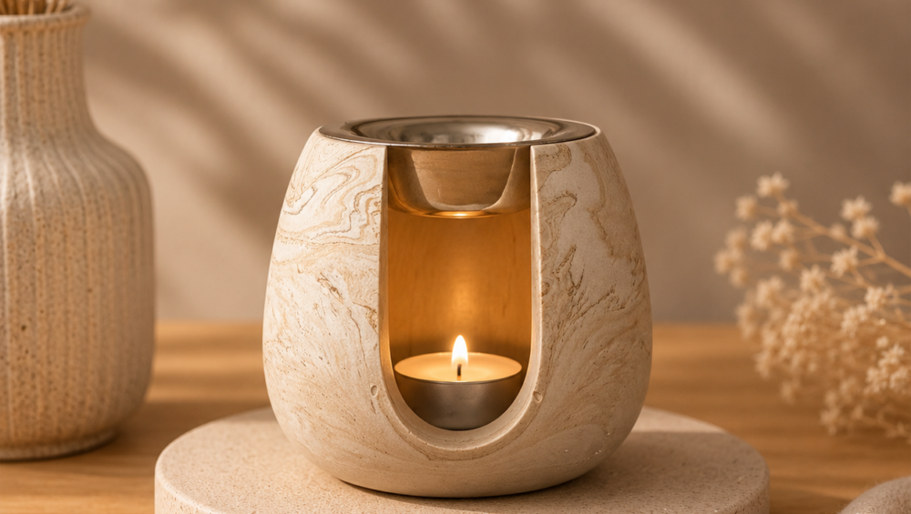 Brûleur de parfum artisanal en Jesmonite Cajun